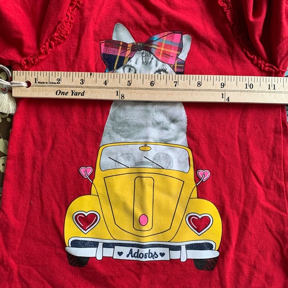 FADED GLORY Girls Kitty Print Shirt Sz:5 - Picture 6 of 6